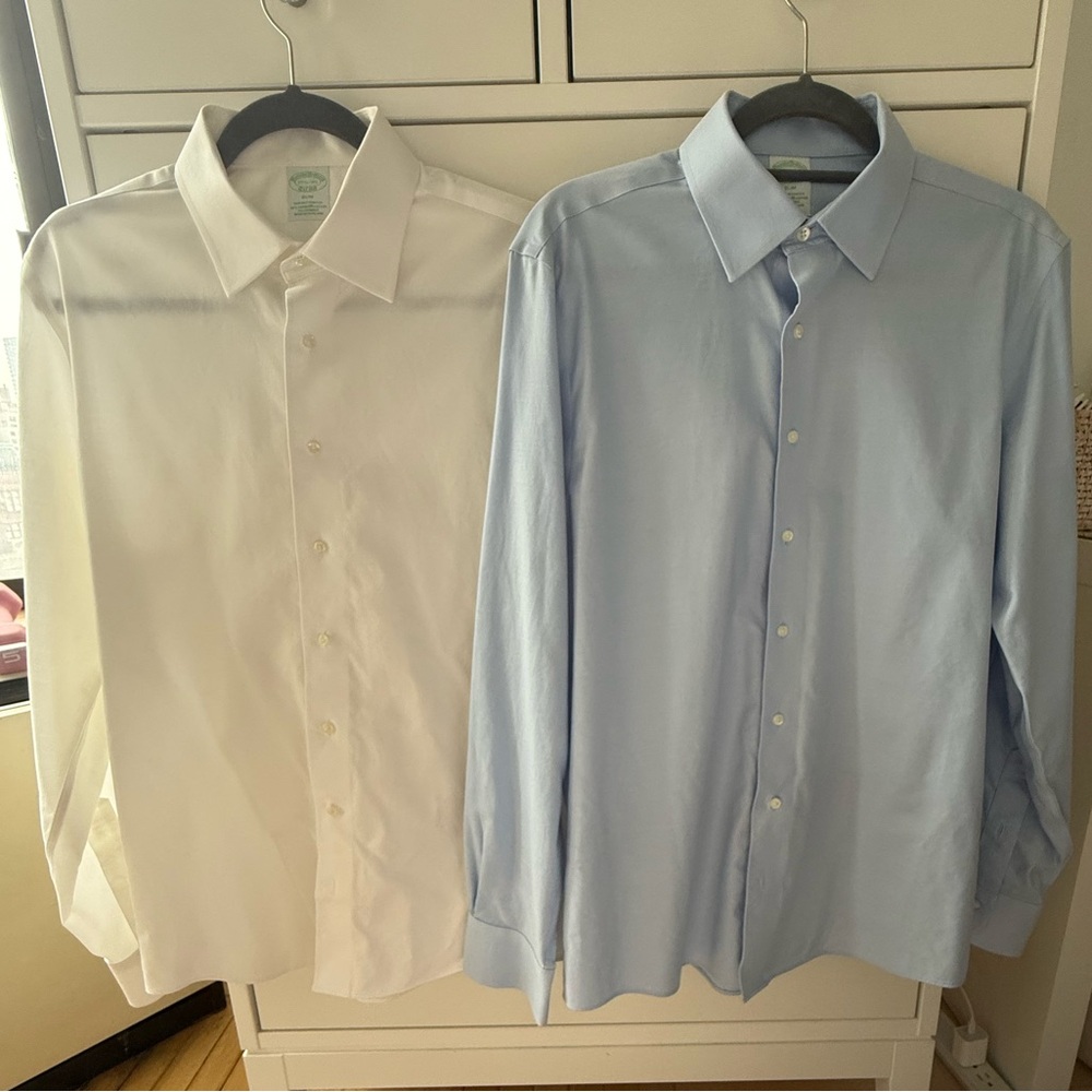 Brooks Brothers White and Light Blue Dress Shirts
